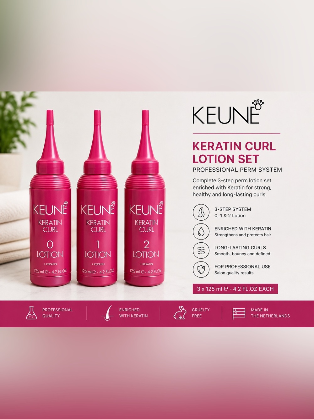 Keratin Curl Lotion Set - Pink